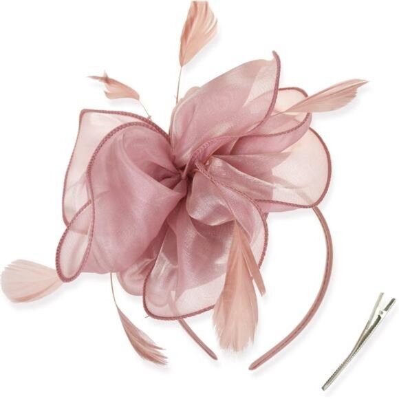 Fascinators Hat Tea Party Headwear Ribbons Feathers on a Headband - Picture 1 of 8